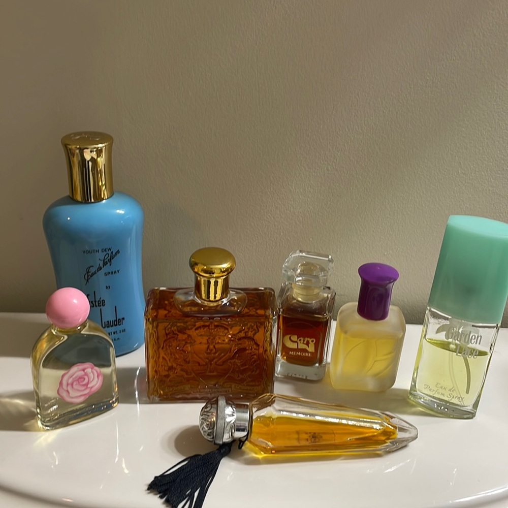- Vintage Parfum cologne lot some unknown comes as shown 7 bottles all mos…